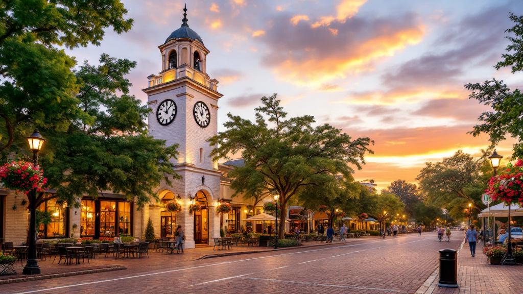 Historic Downtown Winter Garden Florida showing a safe and peaceful community environment for families.