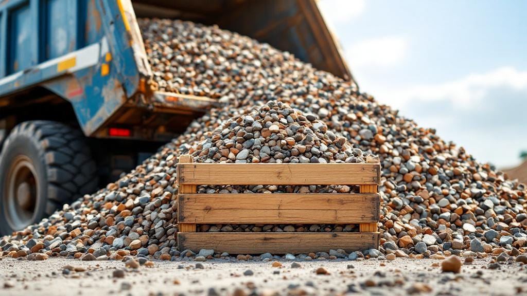 Visual representation of one cubic yard of landscaping rock.