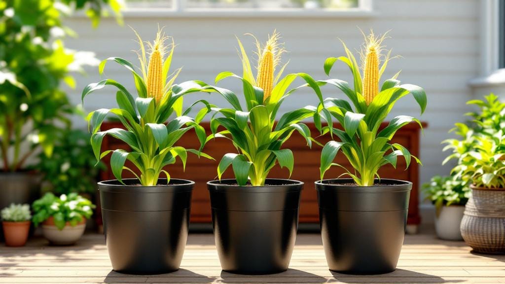 How to grow sweet corn in large containers on a balcony or patio