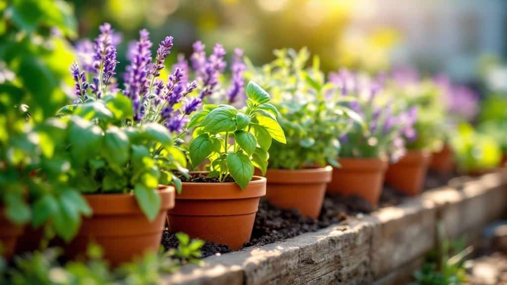 Properly harvesting fresh basil by snipping the stems with garden shears.