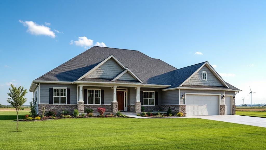 Professional residential roofing installation by a local roofing company in Garden City, KS, featuring impact-resistant shingles.