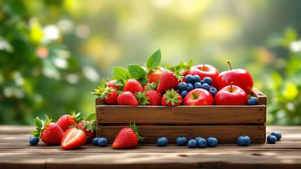 A basket of fresh organic fruits grown using natural farming methods.